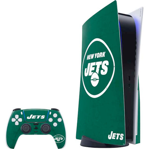 NFL New York Jets Distressed PS5 Bundle Skin