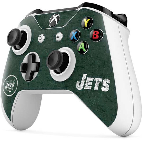 NFL New York Jets Distressed Xbox One S All-Digital Edition Bundle Skin