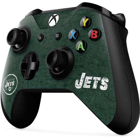 NFL New York Jets Distressed Xbox One X Controller Skin