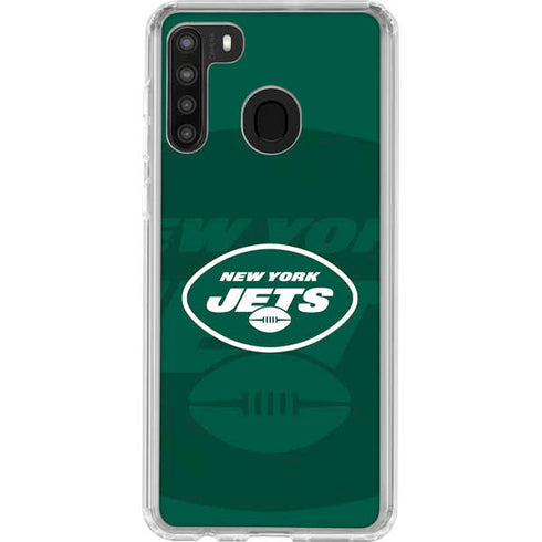 NFL New York Jets Double Vision Galaxy A21 Clear Case