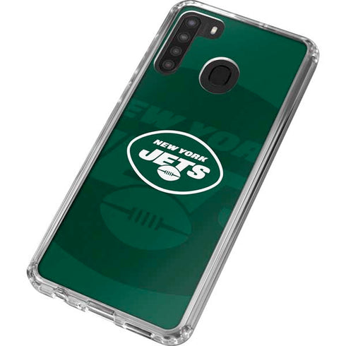 NFL New York Jets Double Vision Galaxy A21 Clear Case