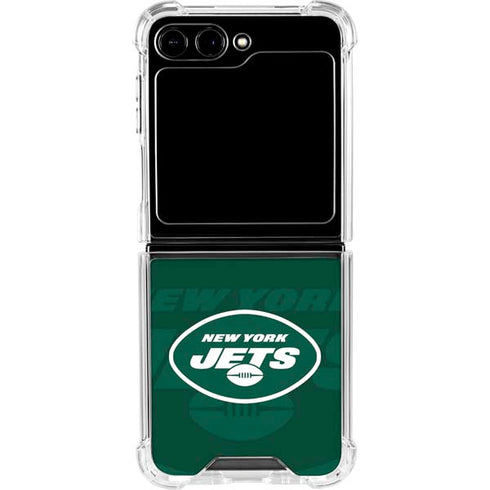 NFL New York Jets Double Vision Galaxy Z Flip5 5G Clear Case