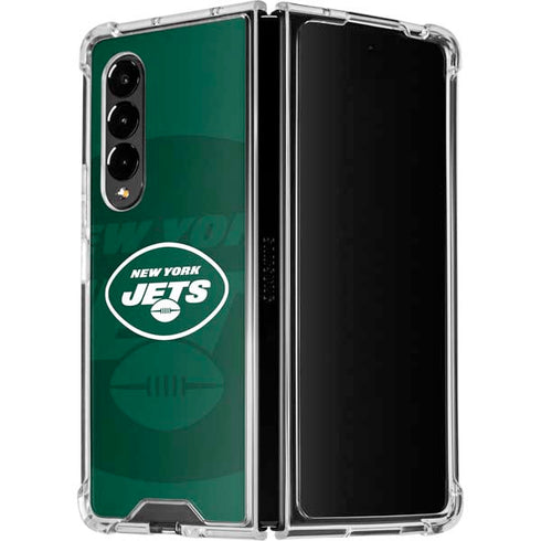 NFL New York Jets Double Vision Galaxy Z Fold4 5G Clear Case