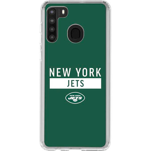 NFL New York Jets Green Performance Series Galaxy A21 Clear Case