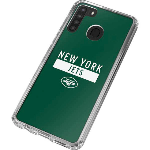 NFL New York Jets Green Performance Series Galaxy A21 Clear Case