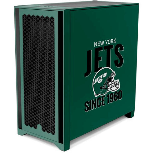 NFL New York Jets Helmet Corsair 4000D Tempered Glass Mid-Tower ATX Case Skin