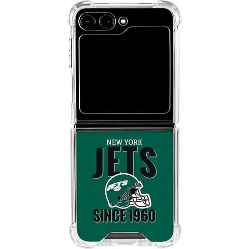 NFL New York Jets Helmet Galaxy Z Flip5 5G Clear Case