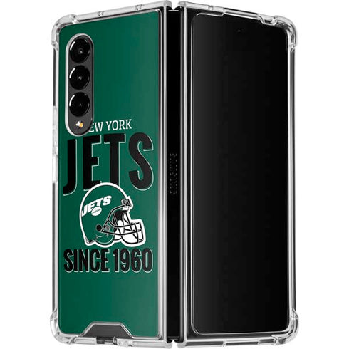 NFL New York Jets Helmet Galaxy Z Fold4 5G Clear Case