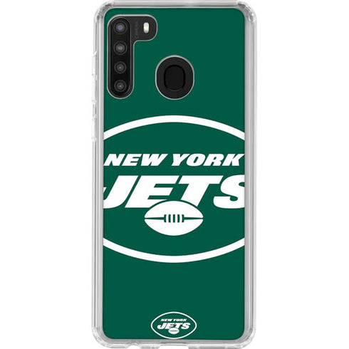 NFL New York Jets Large Logo Galaxy A21 Clear Case