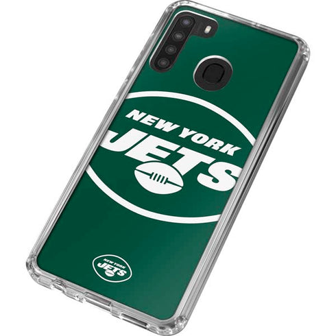 NFL New York Jets Large Logo Galaxy A21 Clear Case