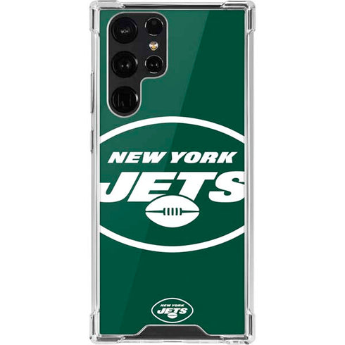 NFL New York Jets Large Logo Galaxy S22 Ultra Clear Case