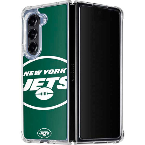 NFL New York Jets Large Logo Galaxy Z Fold5 5G Clear Case