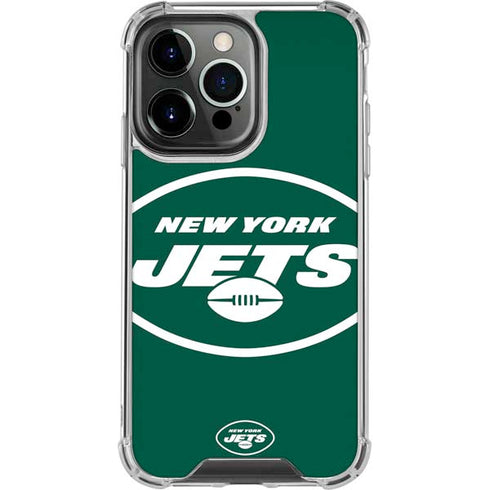 NFL New York Jets Large Logo iPhone 14 Pro Clear Case