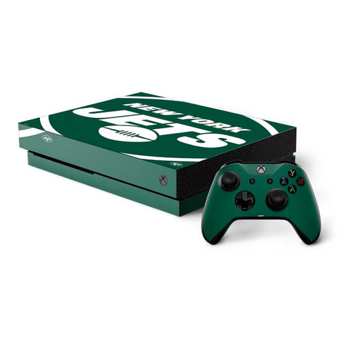 NFL New York Jets Large Logo Xbox One X Bundle Skin