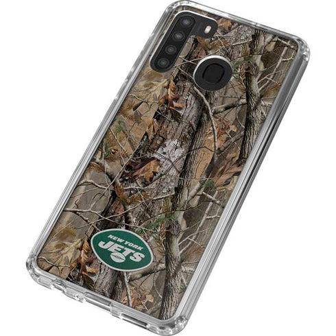 NFL New York Jets Realtree AP Camo Galaxy A21 Clear Case