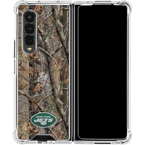 NFL New York Jets Realtree AP Camo Galaxy Z Fold4 5G Clear Case