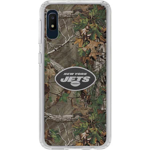 NFL New York Jets Realtree Xtra Green Camo Galaxy A10e Clear Case