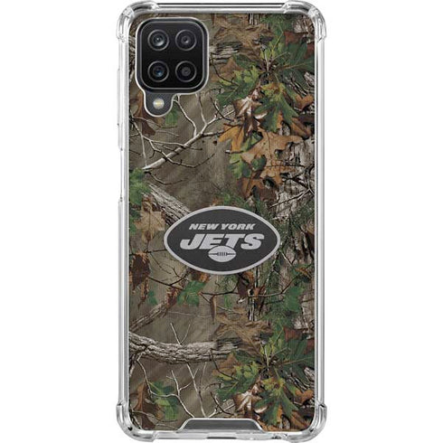 NFL New York Jets Realtree Xtra Green Camo Galaxy A12 Clear Case