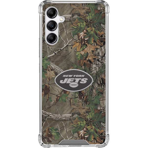 NFL New York Jets Realtree Xtra Green Camo Galaxy A14 5G Clear Case