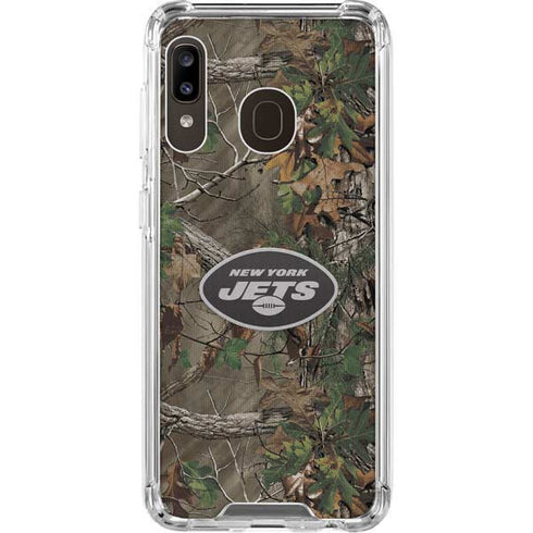 NFL New York Jets Realtree Xtra Green Camo Galaxy A30 Clear Case
