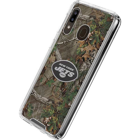 NFL New York Jets Realtree Xtra Green Camo Galaxy A30 Clear Case