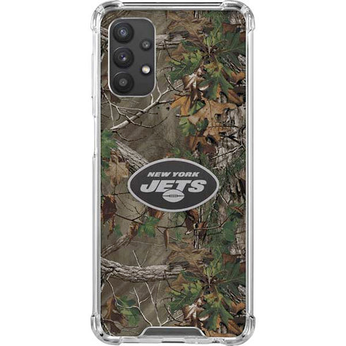 NFL New York Jets Realtree Xtra Green Camo Galaxy A32 5G Clear Case