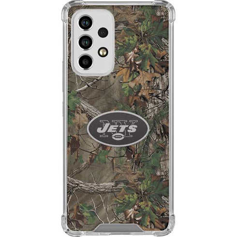 NFL New York Jets Realtree Xtra Green Camo Galaxy A53 5G Clear Case
