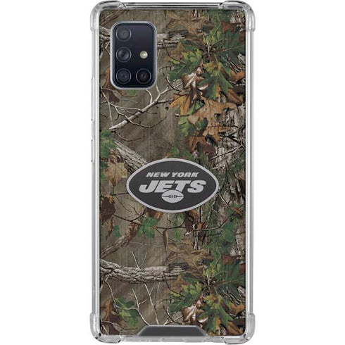 NFL New York Jets Realtree Xtra Green Camo Galaxy A71 5G Clear Case
