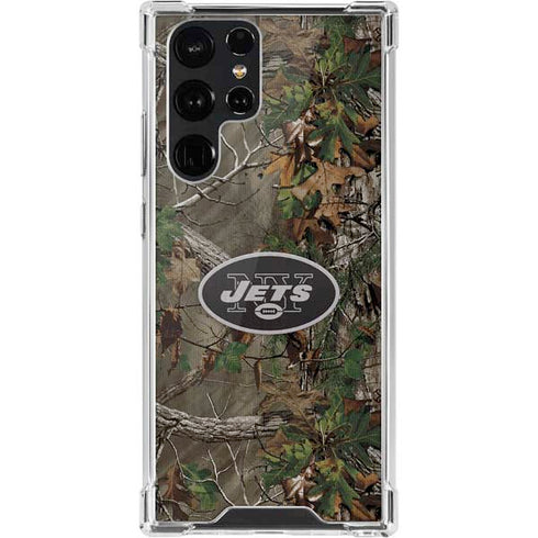 NFL New York Jets Realtree Xtra Green Camo Galaxy S22 Ultra Clear Case