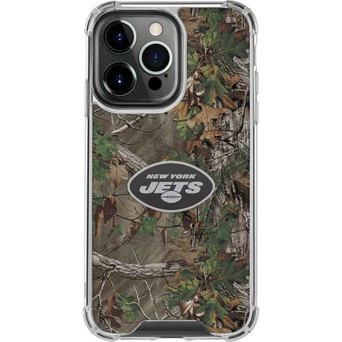 NFL New York Jets Realtree Xtra Green Camo iPhone 14 Pro Clear Case