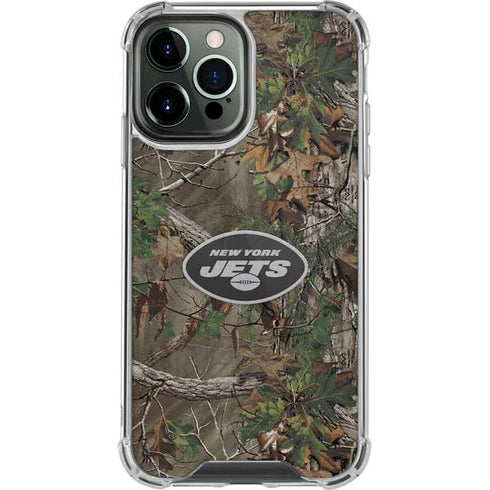 NFL New York Jets Realtree Xtra Green Camo iPhone 14 Pro Max Clear Case