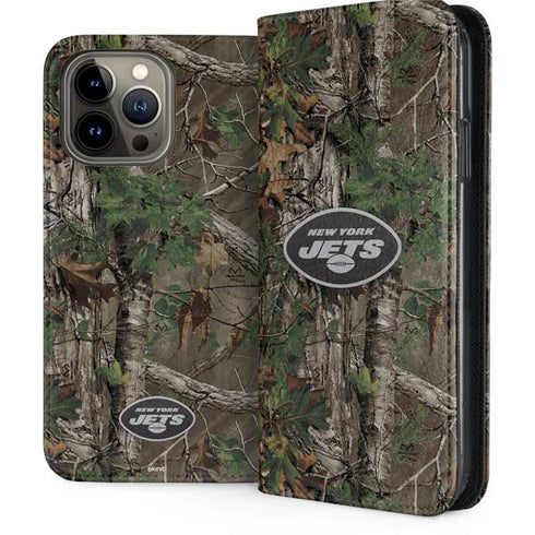 NFL New York Jets Realtree Xtra Green Camo iPhone 14 Pro Max Folio Case