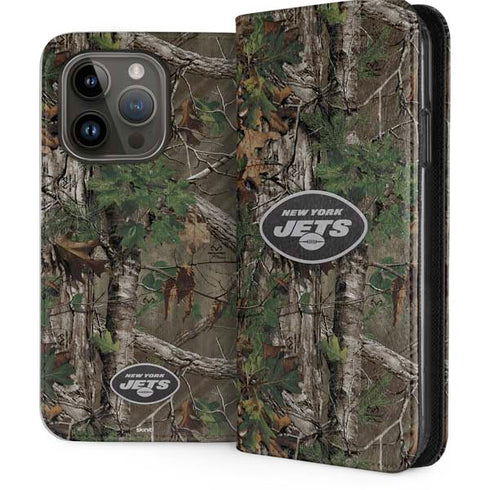 NFL New York Jets Realtree Xtra Green Camo iPhone 15 Pro Folio Case