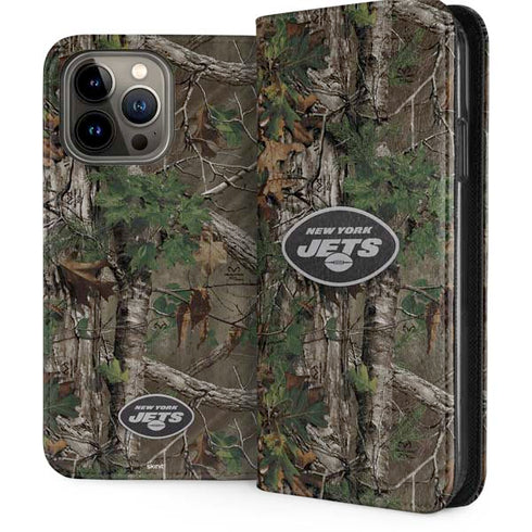 NFL New York Jets Realtree Xtra Green Camo iPhone 15 Pro Max Folio Case