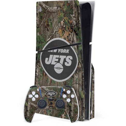 NFL New York Jets Realtree Xtra Green Camo PS5 Slim Disk Bundle Skin
