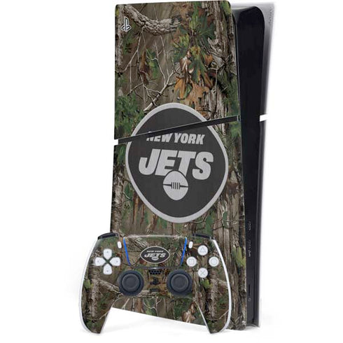 NFL New York Jets Realtree Xtra Green Camo PS5 Slim Digital Edition Console Skin