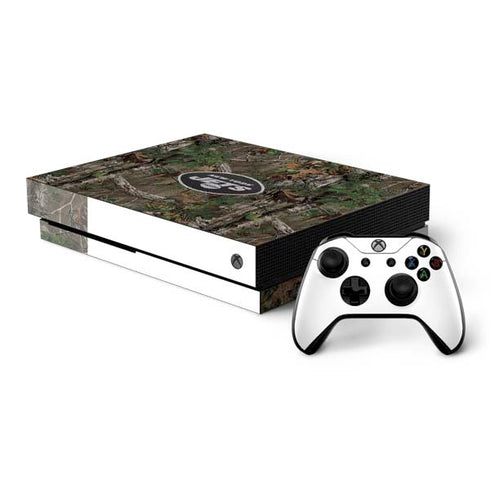 NFL New York Jets Realtree Xtra Green Camo Xbox One X Bundle Skin