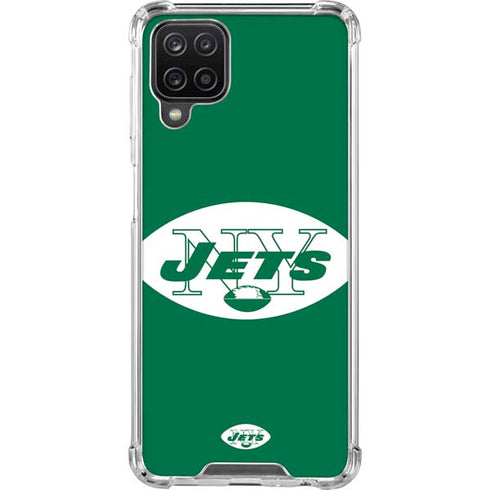 NFL New York Jets Retro Logo Galaxy A12 Clear Case