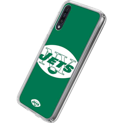 NFL New York Jets Retro Logo Galaxy A50 Clear Case