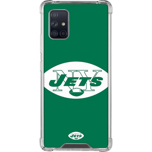 NFL New York Jets Retro Logo Galaxy A71 5G Clear Case