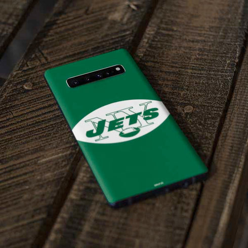 NFL New York Jets Retro Logo Galaxy S10 Plus Skin