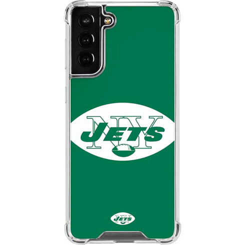 NFL New York Jets Retro Logo Galaxy S21 FE Clear Case