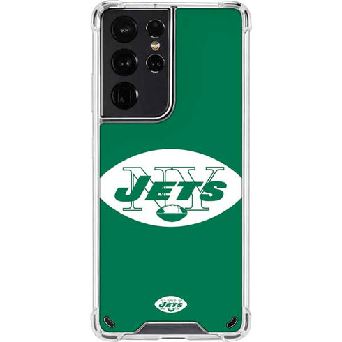 NFL New York Jets Retro Logo Galaxy S21 Ultra 5G Clear Case