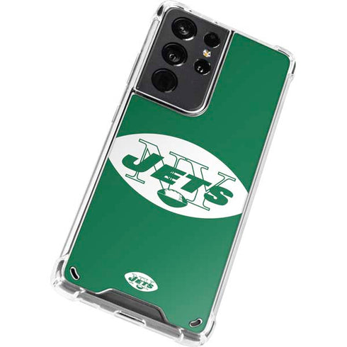 NFL New York Jets Retro Logo Galaxy S21 Ultra 5G Clear Case