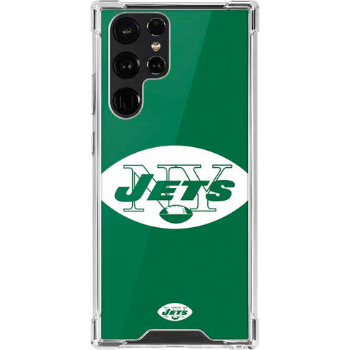 NFL New York Jets Retro Logo Galaxy S22 Ultra Clear Case