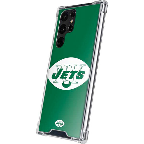 NFL New York Jets Retro Logo Galaxy S22 Ultra Clear Case