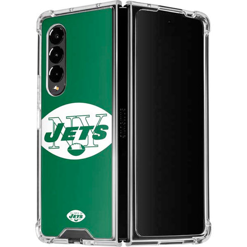 NFL New York Jets Retro Logo Galaxy Z Fold4 5G Clear Case