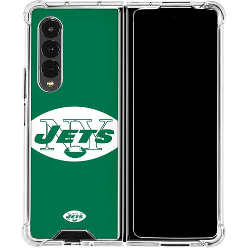 NFL New York Jets Retro Logo Galaxy Z Fold4 5G Clear Case