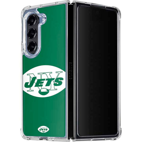 NFL New York Jets Retro Logo Galaxy Z Fold5 5G Clear Case