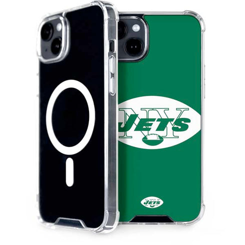 NFL New York Jets Retro Logo iPhone 15 Plus MagSafe Case